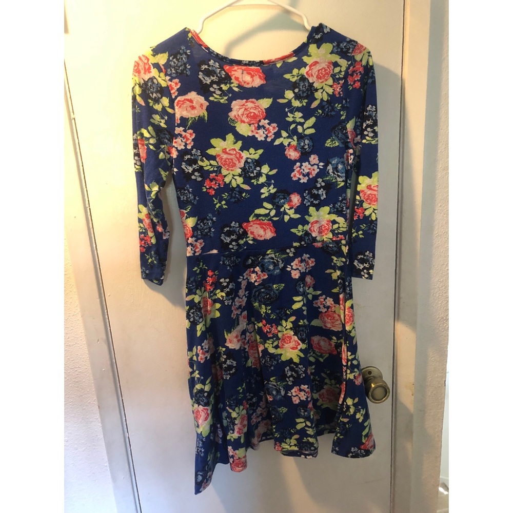 đ¸5/$25đ¸Blue Floral Skater Dress - Picture 3 of 4